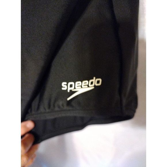 Speedo Swimsuit Women Size 12 Black Hydrobra Powerflex Speedofit Fitness Style - Picture 4 of 8